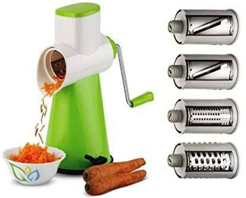 DSMARTS 4 in 1 Drum Rotary Vegetable Cutter, Shredder, Grater & Slicer Vegetable & Fruit Grater & Slicer  (1 Vegetable cutter)