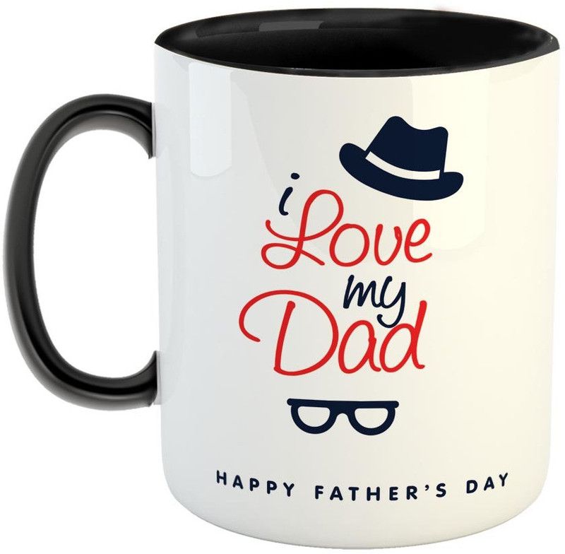 FABTODAY I love You My DAD Happy Fathers Day Coffee - Best Gift for Dad on Birthday/Father's Day - Color - Black Ceramic Coffee Mug  (350 ml)