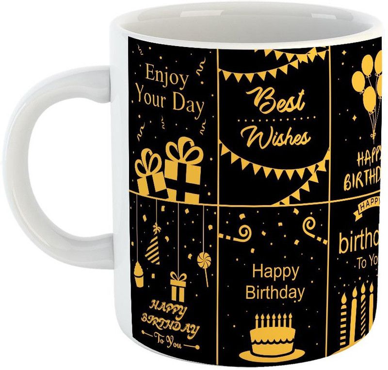 FABTODAY Happy Birthday to you Coffee - Best Gift for Birthday - Color - White (0333) Ceramic Coffee Mug  (350 ml)