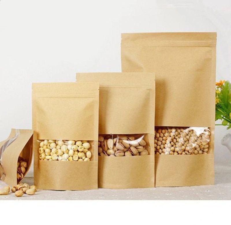KRAFT PAPER STANDUP POUCH Paper Storage Pouch  (Pack of 25)