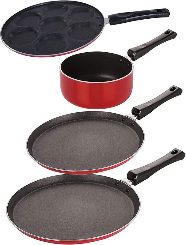 NIRLON FT13_FT11_SP(B)_UP7 Non-Stick Coated Cookware Set  (PTFE (Non-stick), Aluminium, 4 - Piece)