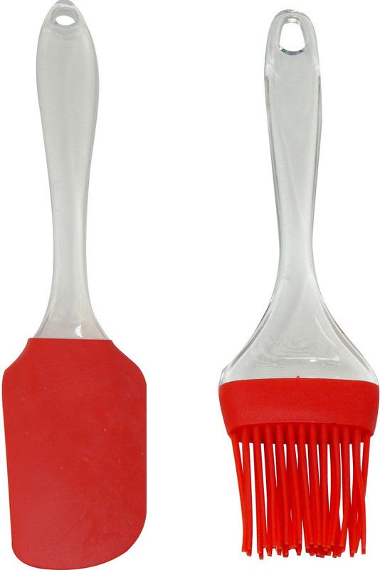 LooMantha 2 1Pc Silicone Spatula and 1Pc Pastry Brush Red Kitchen Tool Set  (Red, Spatula, Brush)