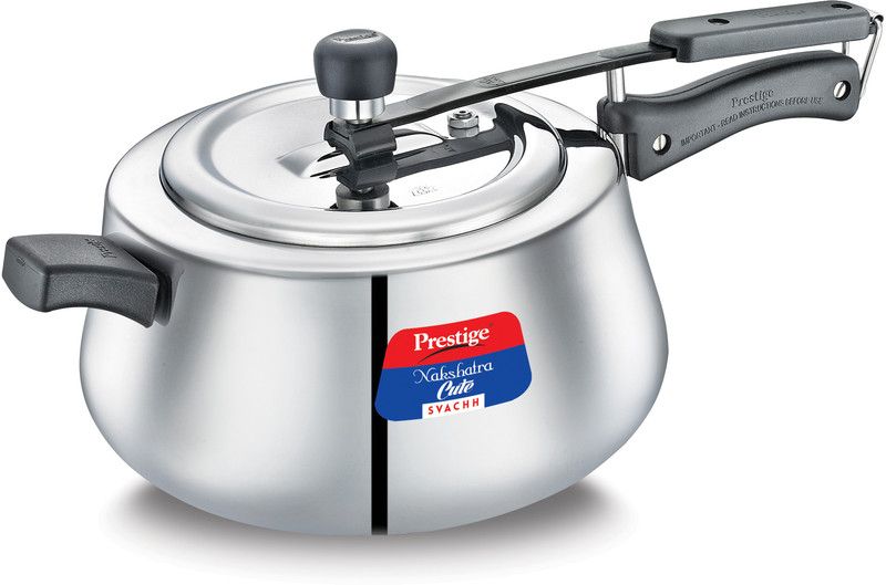 Prestige Nakshatra Cute 5 L Induction Bottom Pressure Cooker  (Stainless Steel)
