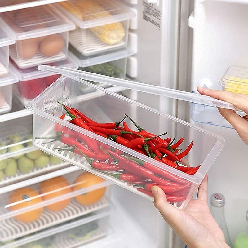 Votvy Plastic Fridge Container - 1500 ml  (White)