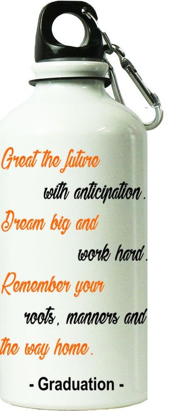 ShopBuzz Great The Future Printed Sipper Bottle 600 ml Bottle  (Pack of 1, Multicolor, Steel)