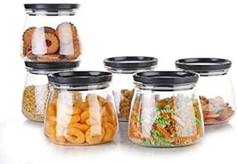 LIVORY Plastic Grocery Container - 800 ml  (Pack of 6, White)
