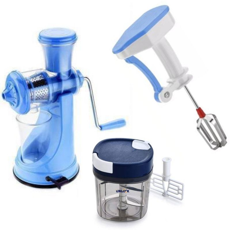 JAYKAR 1000 ML QUICK HANDY CHOPPER POWERFREE BLENDER AND BIG FRUIT JUICER 1000 ML QUICK HANDY CHOPPER POWERFREE BLENDER AND BIG FRUIT JUICER Multicolor Kitchen Tool Set  (Multicolor, Chopper, Blender, Juicer)