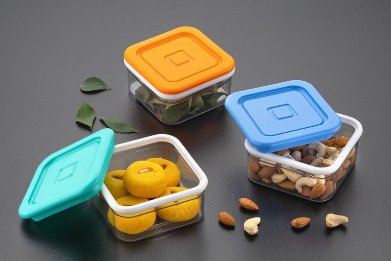 Meher - 250 ml Plastic Utility Container  (Pack of 6, Blue, Orange, Green)