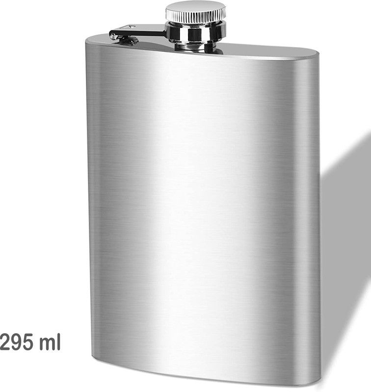FITUP ™ Stainless Steel Hip Flask Beverage Container Large Capacity 295ml Stainless Steel Hip Flask  (295 ml)