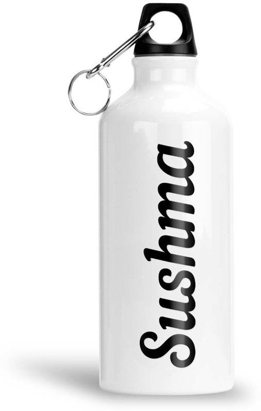 Furnish Fantasy Aluminium Water Bottle 750ml - Best Gift for Happy Birthday, Return Gift, Sushma 750 ml Bottle  (Pack of 1, White, Black, Aluminium)