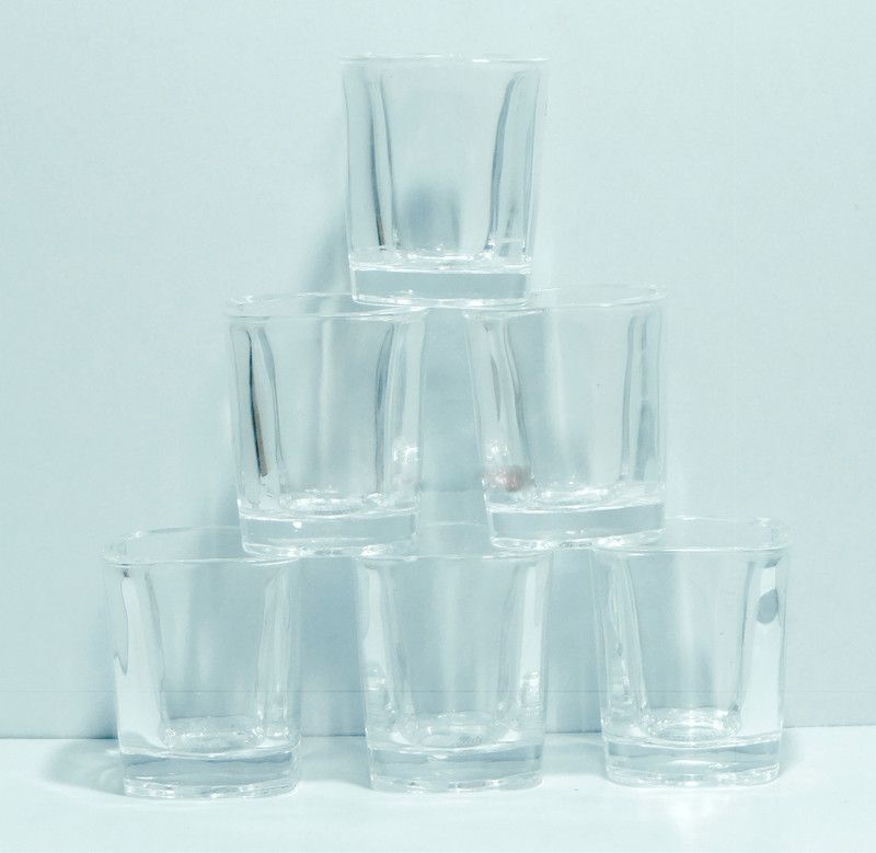 TOGEATHER (Pack of 6) SHORT_01 Glass Set Shot Glass  (80 ml, Glass, Clear)