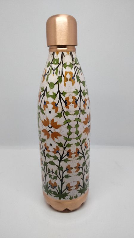a k agencies O2 DESIGNER FLORAL COPPER WATER BOTTLE, 1100 ML, 1 PC SET 1100 ml Bottle  (Pack of 1, Multicolor, Copper)