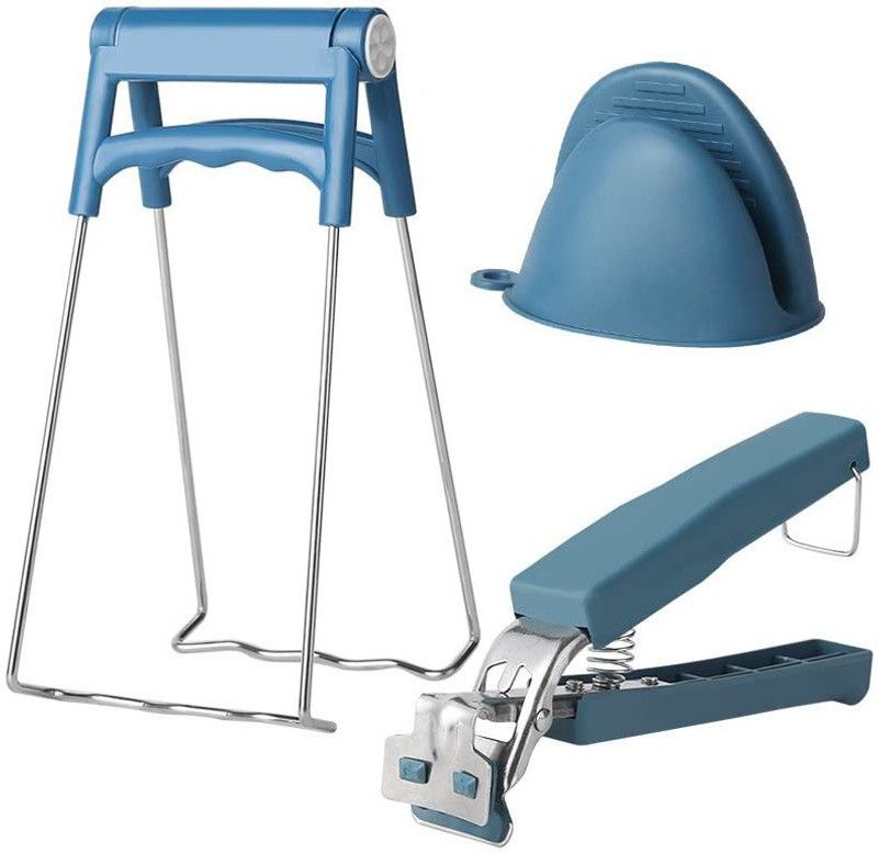 HAmaz Anti-Scald Pot Holder Dish Carrier Clamp Picker Handle Oven Mitts Glove Combo Kitchen Tool Set  (Tong)