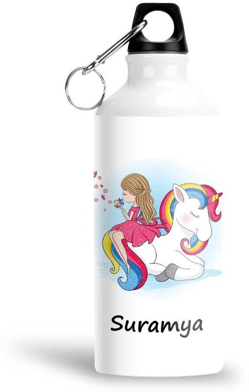 Furnish Fantasy Unicorn Aluminium Bottle - Best Happy Birthday Gift for Kids, Suramya 600 ml Flask  (Pack of 1, Multicolor, Aluminium)