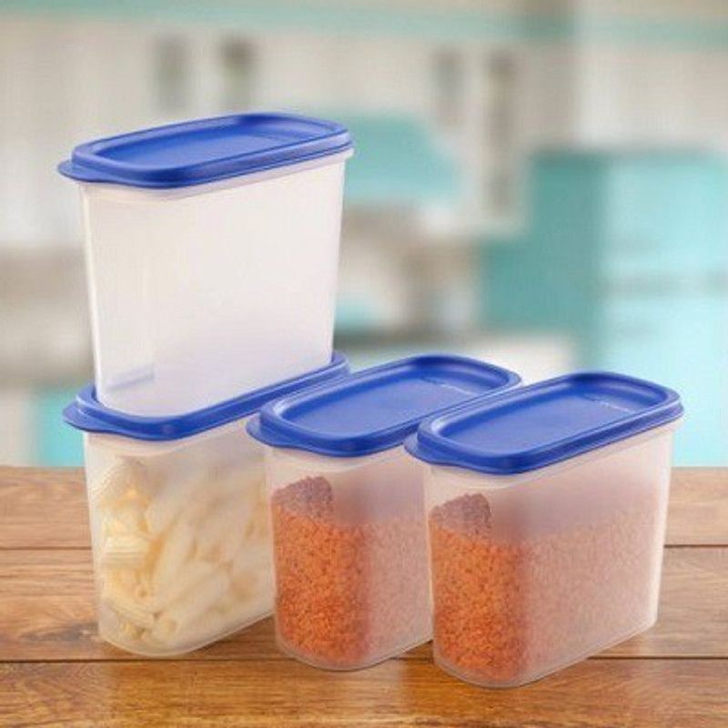 TUPPERWARE Smart Saver 2.3 Ltrs - 2.3 ml Plastic Grocery Container  (Pack of 4, Blue)