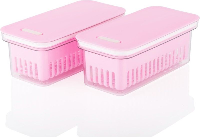 ESSPY Plastic Fridge Container - 1500 ml  (Pack of 2, Pink)