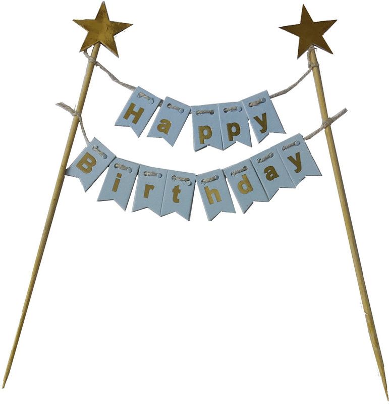 MOREL BLUE HAPPY BIRTHDA CAKE TOPPER FOR HAPPY BIRTHDAY DECORATION / PRINCE BIRTHDAY / BIRTHDAY DECORATION ITEMS / BIRTHDAY PARTY SUPPLIES / BOY'S BIRTHDAY DECORATION / BOYFRIEND, HUSBAND BIRTHDAY Edible Cake Topper  (BLUE Pack of 1)