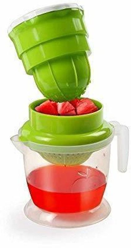 Plastic Hand Juicer Nano 2 in 1 Manual Juicer for Fruits, Hand juicer for Orange (Multicolour)  (Clear)
