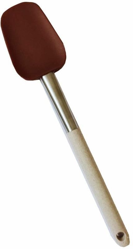 FLAIR Premium Silicone Spoon Type Spatula with Steel Plating and Plastic Handle Finish - 11.5 inches - 1 Pcs Mixing Spatula  (Pack of 1)