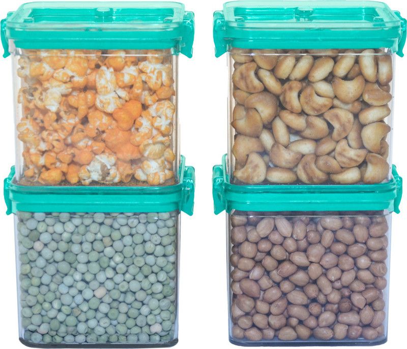 MAK7 Plastic Grocery Container - 700 ml, 700 ml, 700 ml, 700 ml  (Pack of 4, Green)