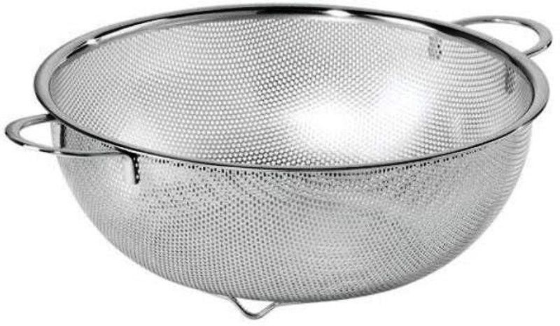 Xtag Stainless Steel 15 x12 x10 cm Kitchen Colander Strainers Vegetable Basin Fruit Basket, Silver Steel Fruit & Vegetable Basket  (Steel)