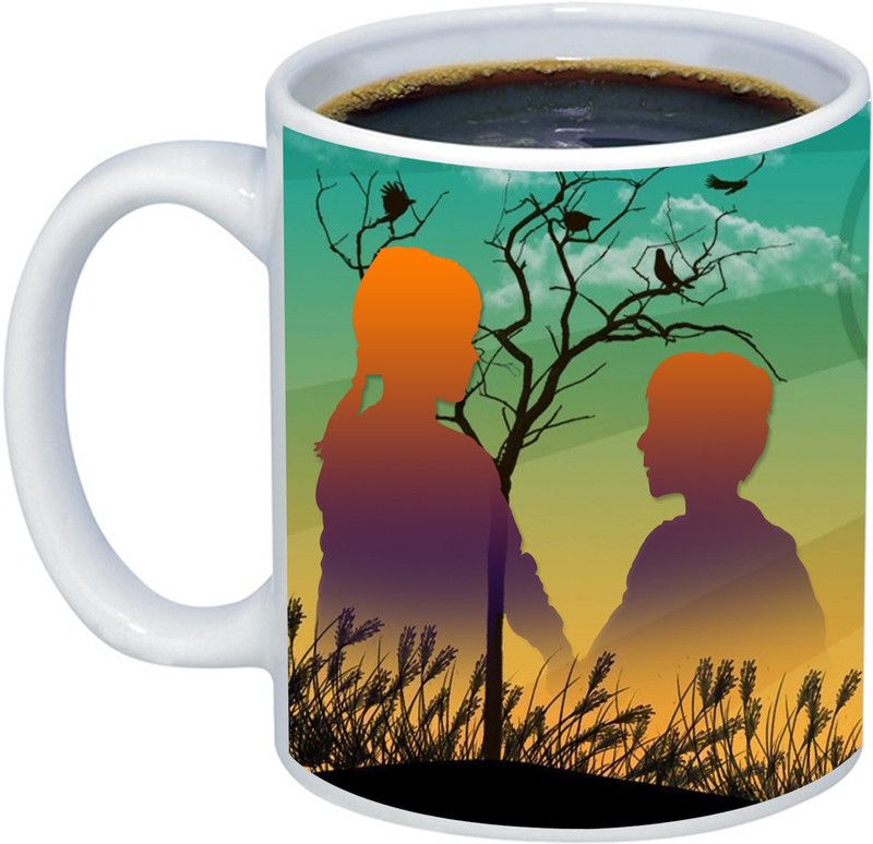ADITI Designs Happy Birthday Sister Best Sister ever background theme Ceramic Coffee Mug  (350 ml)