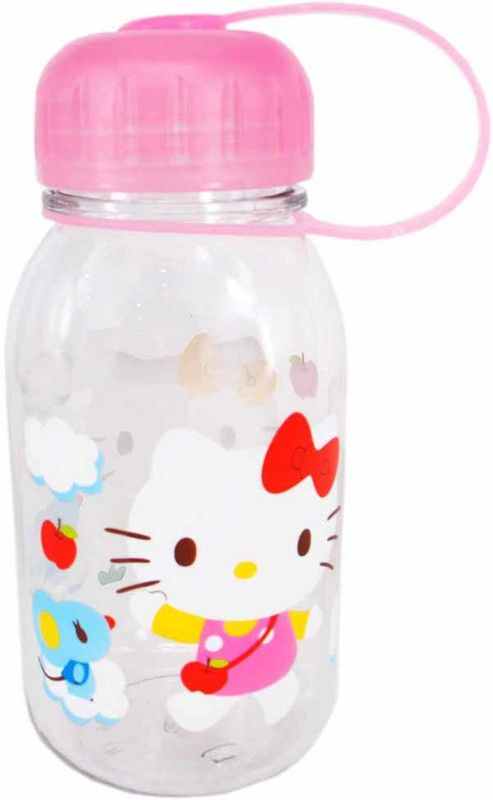 PREMSONS Fancy Plastic Cartoon Printed Water Bottle For Kids /Girls - Pink - (Small) 250 ml Bottle  (Pack of 1, Pink, Plastic)