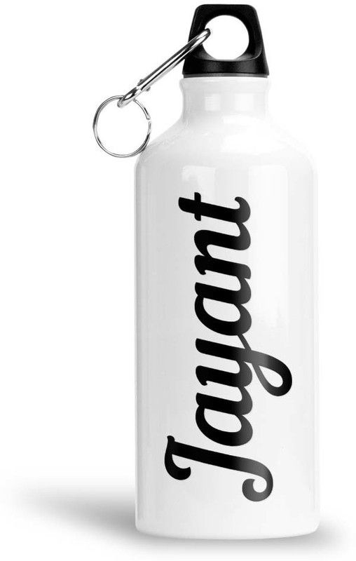 Furnish Fantasy Aluminium Water Bottle 750ml - Best Gift for Happy Birthday, Return Gift, Jayant 750 ml Bottle  (Pack of 1, White, Black, Aluminium)