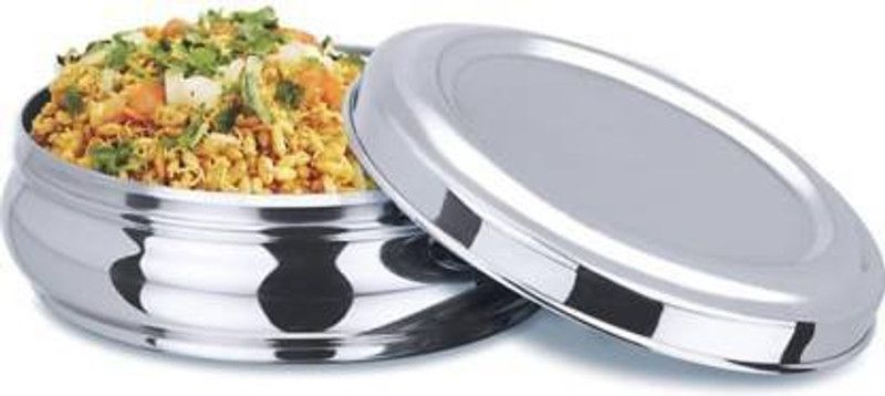 MISHIKA ENTERPRISES Belly Box || Puri Dabba Container || 350 ml Steel Fridge Container || Steel Lunch Box with Airtight Lid 4 Containers Lunch Box  (350 ml)
