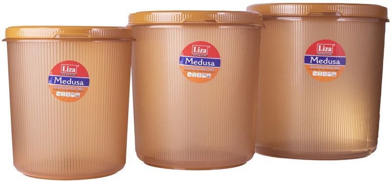 Liza Plastic Utility Container - 10000 ml, 7500 ml, 5000 ml  (Pack of 3, Orange)