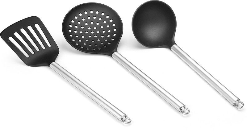 Urban Chef Nylon Kitchen Tool Kitchen Tool Set  (Black, steel, Ladle, Spatula)
