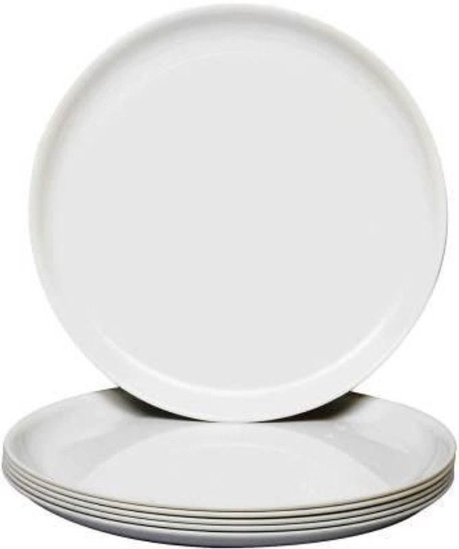 Kanha Microwave Safe Dinner Plates For Home Kitchen Restaurant Canteen Cafeteria Birthday Party, white (11 inch ) Dinner Plate  (Pack of 18, Microwave Safe)