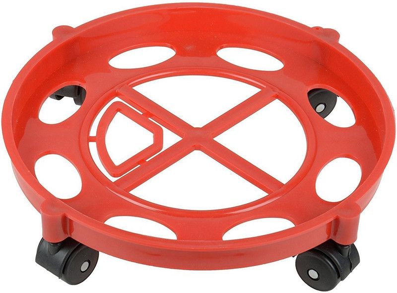 CyberShop Heavy Plastic Gas Cylinder Trolley With Wheel Gas Cylinder Trolley  (Red)