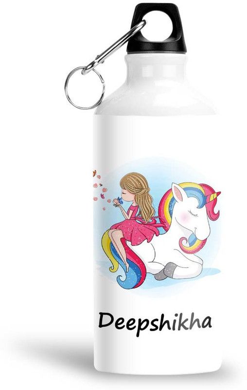 Furnish Fantasy Unicorn Aluminium Sipper Bottle - Best Happy Birthday Gift for Kids, Deepshikha 600 ml Bottle  (Pack of 1, White, Aluminium)