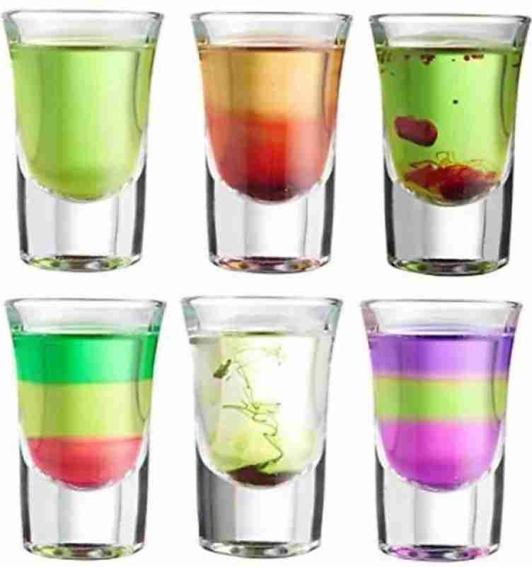 Sarsawal (Pack of 6) Shot Glass of Glass Set Shot Glass Glass Set Whisky Glass  (300 ml, Glass, Clear)