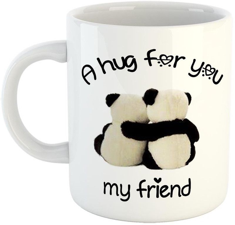 FABTODAY A Hug for you My Friend Coffee - Best Gift for Birthday, Anniversary - Color - White Ceramic Coffee Mug  (350 ml)