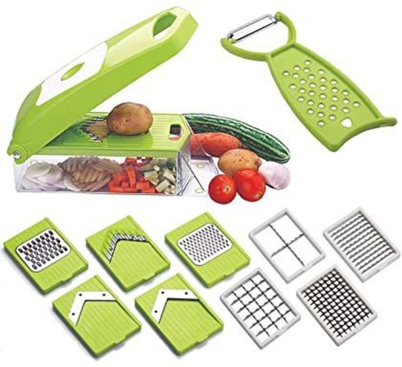 Infinix INFINIX 12 in 1 Multi-Function Chopper, Vegetable & Fruit Slicer, Chopper, Chipser, Chaff Cutter and Dicer Vegetable Grater & Slicer  (1 CHOPPER WITH 12 BLADES)