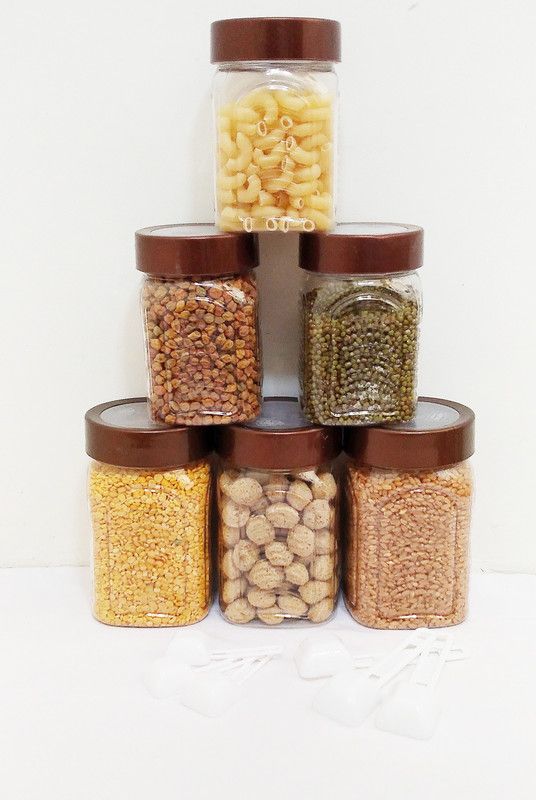 vristo - 250 ml, 448 ml Plastic Grocery Container  (Pack of 12, Brown)
