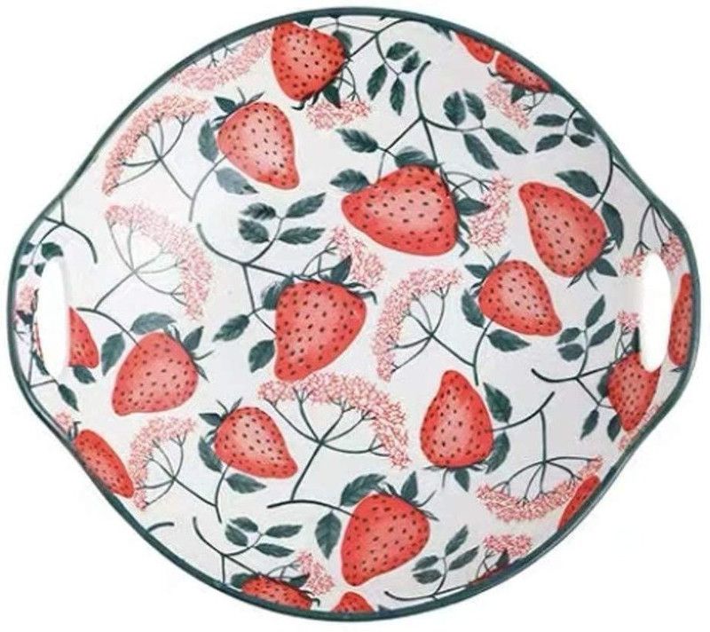 MIANKU Porcelain Vegetable Bowl  (Pack of 1, Green, Red)