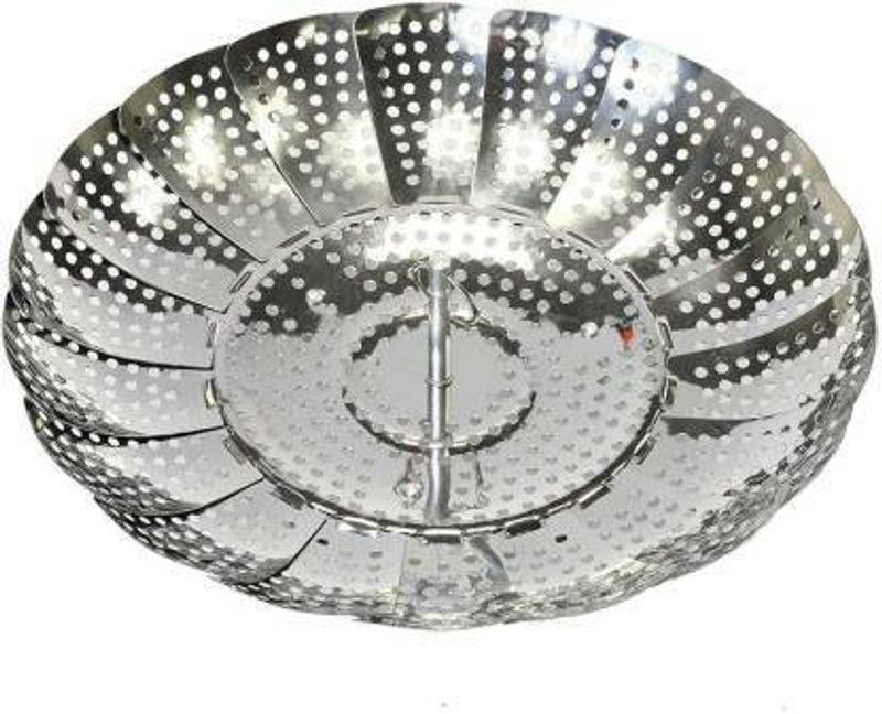 Horianzo Stainless Steel Vegetable Steamer Basket / Insert for Pots, Pans, Crock Pots Steamer Folding Collapsible Basket Steel Steamer  (1 L)