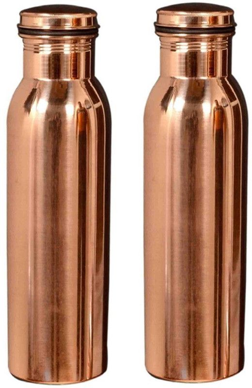 Sunflower Jointless Leak Proof 900 ml Bottle  (Pack of 2, Brown, Copper)