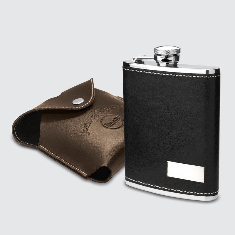 nexShop ™ Brown Leather Cover With Hip Flask 100 % Leak Proof Stainless Steel Poket Size Hip Flask For Vodka , Wine, Alcoholic, Beer, All types Drink Storage Pocket Size Flask ( 1179 Model ) ( 8 oz ) Stainless Steel Hip Flask  (236 ml)