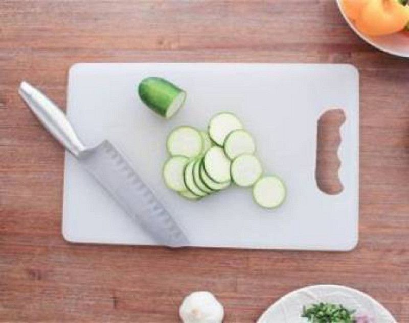 Shopixo New Premium Quality Plastic Fruit & Vegetable Chopping Board Plastic Cutting Board  (White Pack of 1 Dishwasher Safe)
