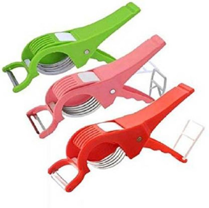 BK enterprise Vegetable Cutter and Peeler for Kitchen, Multipurpose Chopper Vegetable & Fruit Chopper (3 Piece) Fruit Chopper  (1Vegetable Cutter)