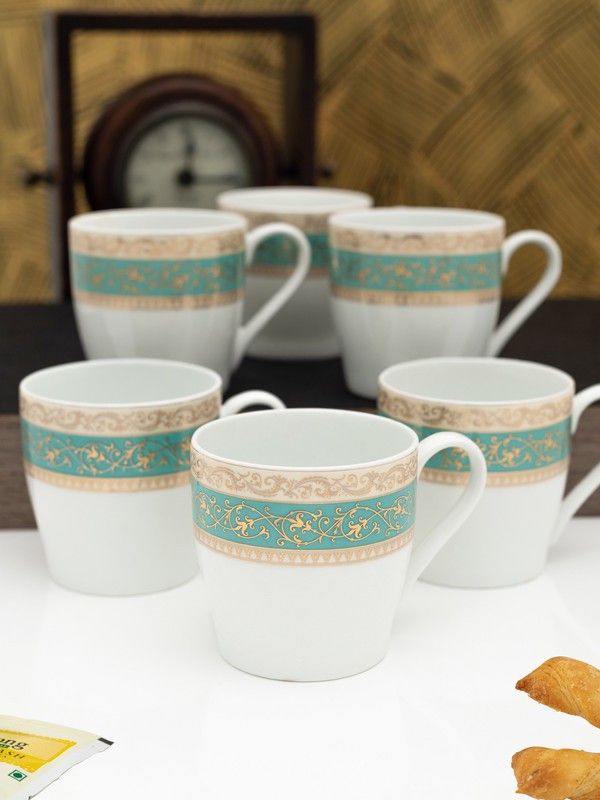 Goodhomes Pack of 6 Bone China Cup set  (Multicolor, Cup Set)