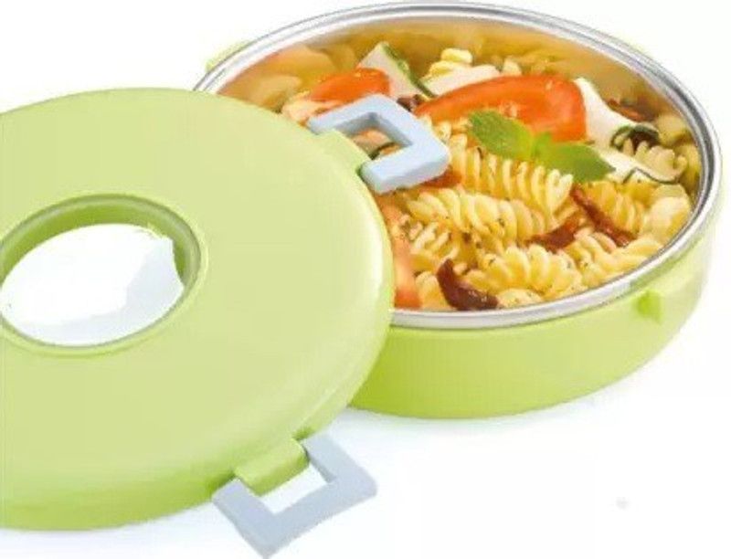 GIFTIE Insulated Lunch Box with Inner case - Air Tight Round Shaped Lunch Box (Green) 1 Containers Lunch Box  (920 ml, Thermoware)