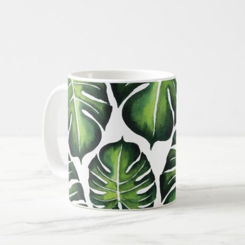 Nutcase Monstera Ceramic Coffee Mug  (330 ml)