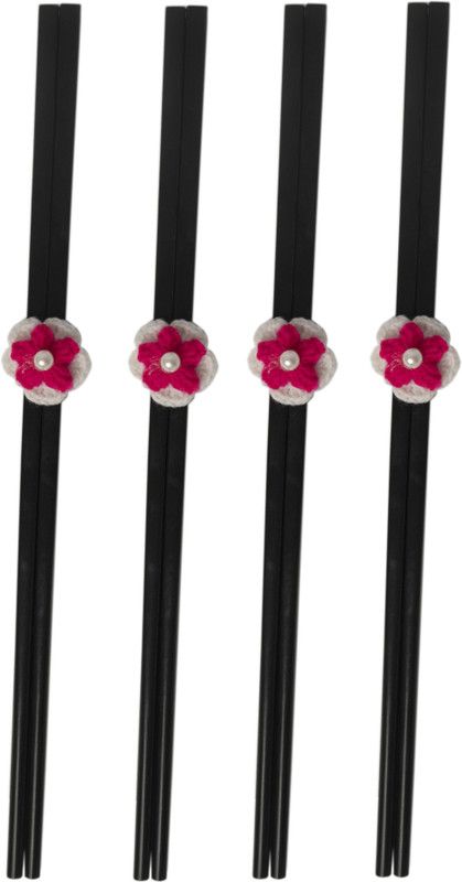 AGROBOX Eating Plastic Chinese Chopstick  (Black Pack of 8)