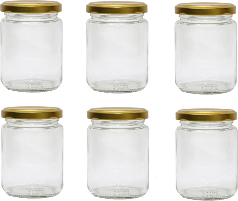 SUPER99 Glass Pickle Jar - 250 ml  (Pack of 6, Clear)