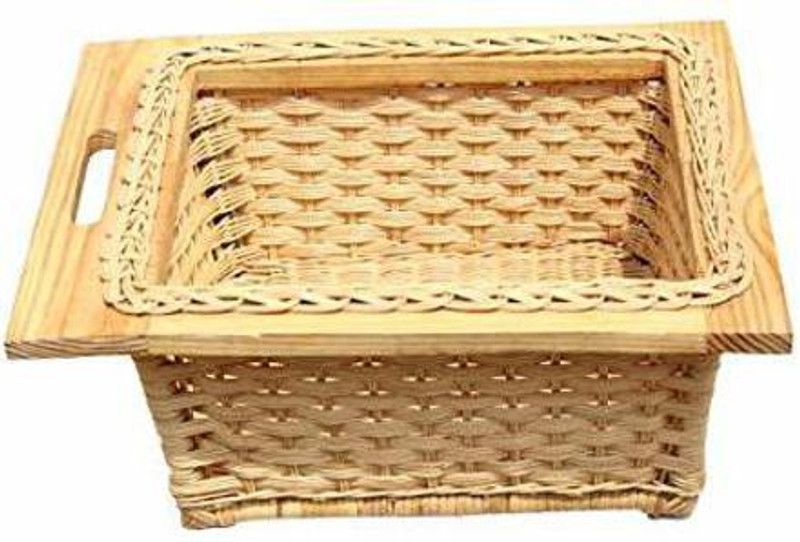 Volo Bamboo, Wooden Fruit & Vegetable Basket  (Beige)